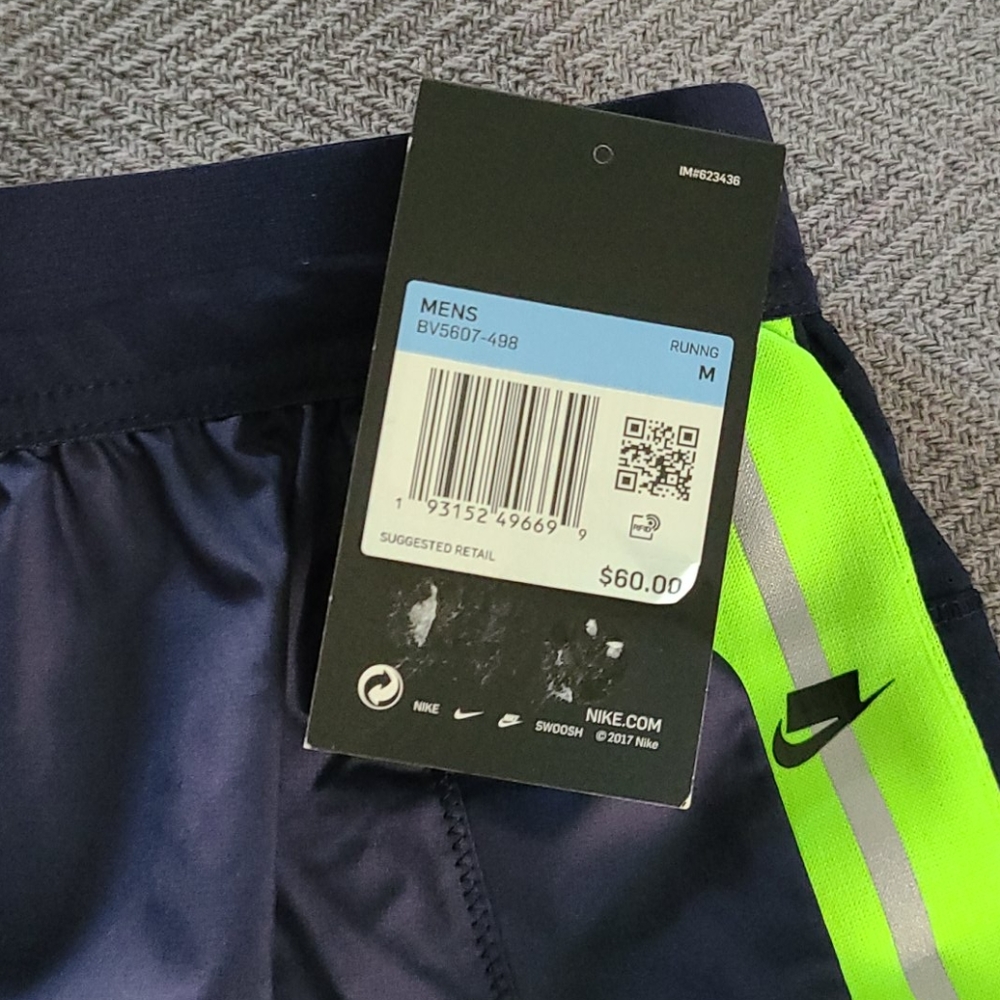 Nwt nike athletic men medium blue and lime green